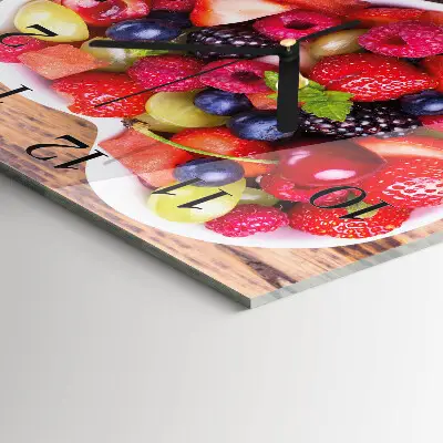 Vierkante glazen klok Fruit