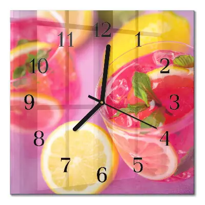Decoratieve glazen klok vierkant Citrus