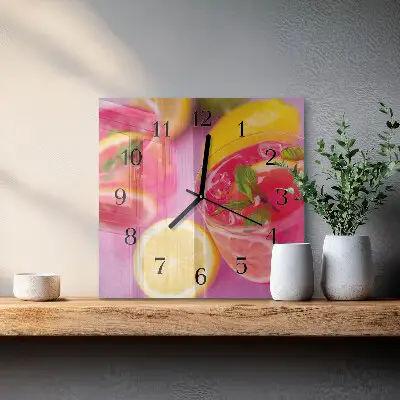 Decoratieve glazen klok vierkant Citrus