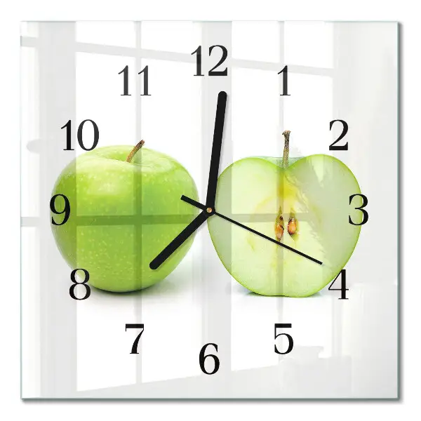 Moderne wandklok glas vierkant Appel