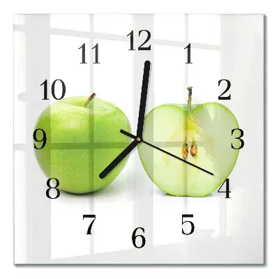 Moderne wandklok glas vierkant Appel