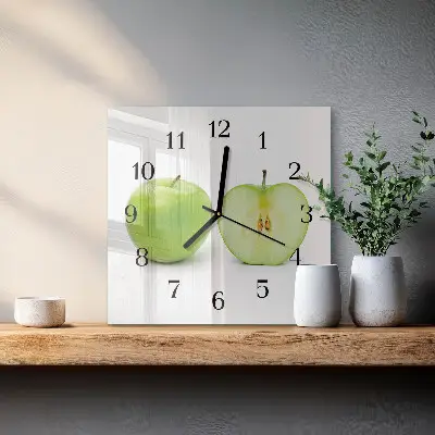 Moderne wandklok glas vierkant Appel