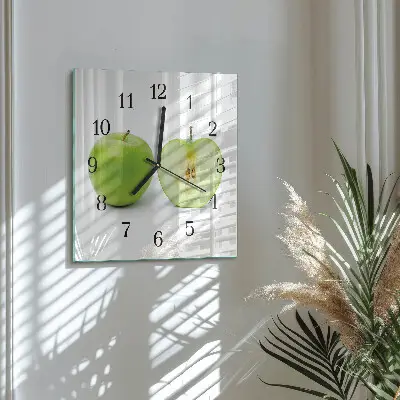 Moderne wandklok glas vierkant Appel