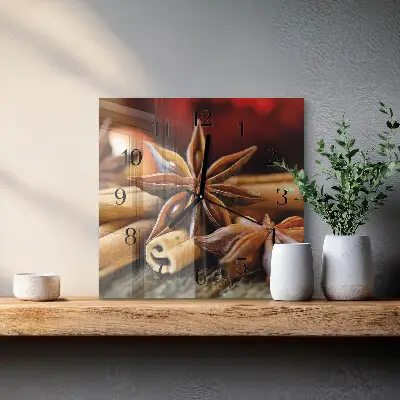 Vierkante glas klok Anijs kaneel