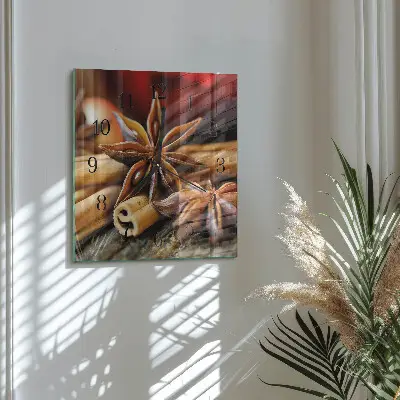 Vierkante glas klok Anijs kaneel