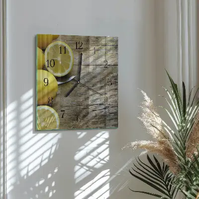 Vierkante glas klok Sappige citroenen