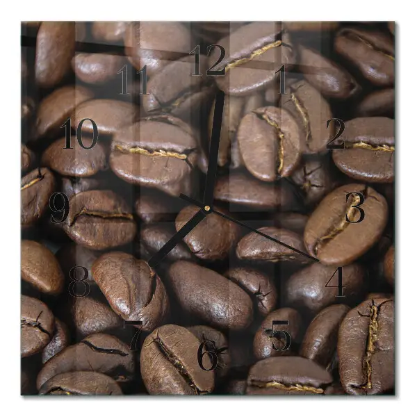 Vierkante glas klok Koffie