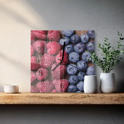 Decoratieve glazen klok vierkant Bosvruchten