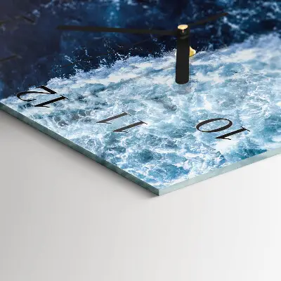 Vierkante glas klok Oceaangolven