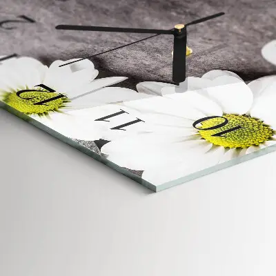 Decoratieve glazen klok vierkant Bloemen en stenen