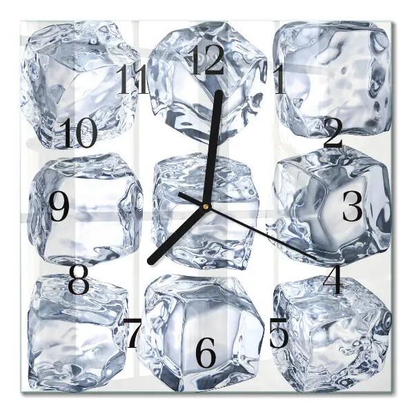 Moderne wandklok glas vierkant Ijs
