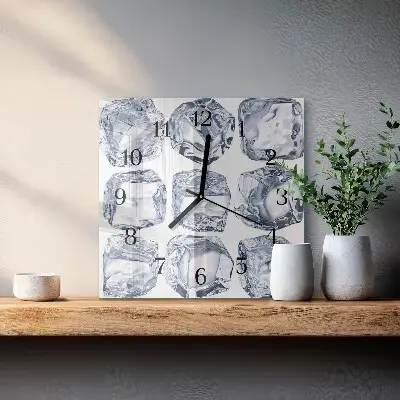 Moderne wandklok glas vierkant Ijs