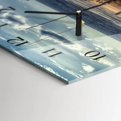 Moderne wandklok glas vierkant Strand zee