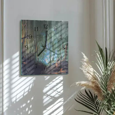 Decoratieve glazen klok vierkant Mystiek bos
