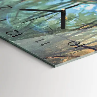 Decoratieve glazen klok vierkant Mystiek bos