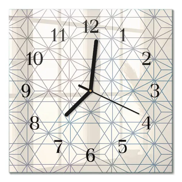 Vierkante glazen klok Geometrisch patroon