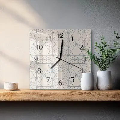 Vierkante glazen klok Geometrisch patroon