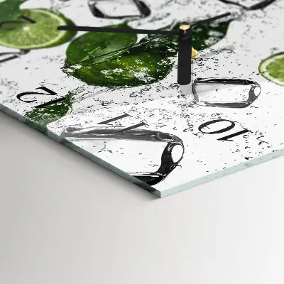 Moderne wandklok glas vierkant Limoenen