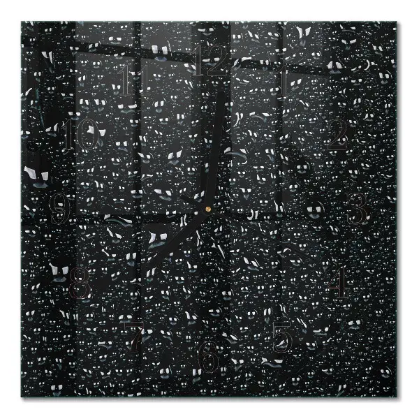 Moderne wandklok glas vierkant Waterdruppels
