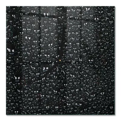Moderne wandklok glas vierkant Waterdruppels