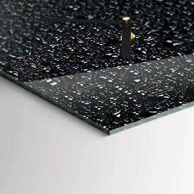 Moderne wandklok glas vierkant Waterdruppels