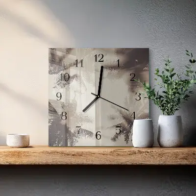 Decoratieve glazen klok vierkant Palmbomen