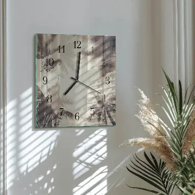 Decoratieve glazen klok vierkant Palmbomen