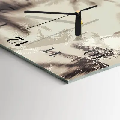 Decoratieve glazen klok vierkant Palmbomen