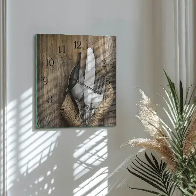 Vierkante glazen klok Bestek
