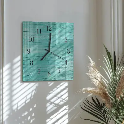 Vierkante glas klok Groene borden