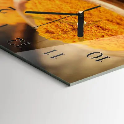 Decoratieve glazen klok vierkant Kurkuma