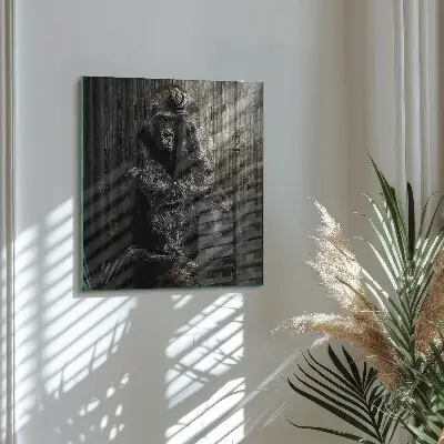 Moderne wandklok glas vierkant Gorilla