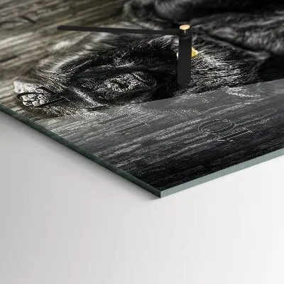 Moderne wandklok glas vierkant Gorilla