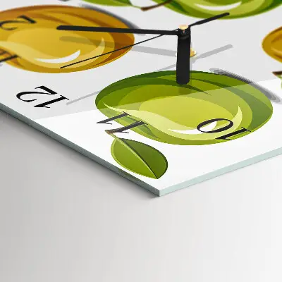 Vierkante glas klok Appels