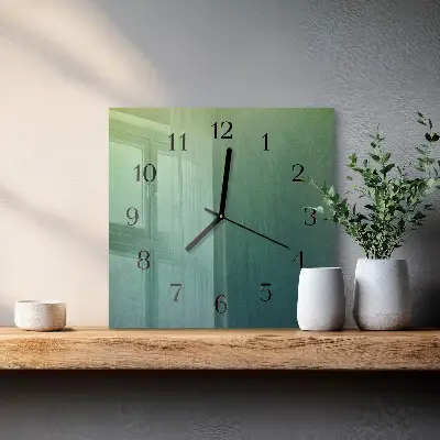 Vierkante glazen klok Groene gradiënt