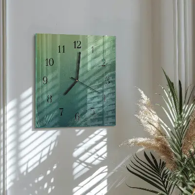 Vierkante glazen klok Groene gradiënt