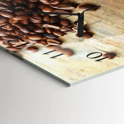 Vierkante glas klok Koffiebonen