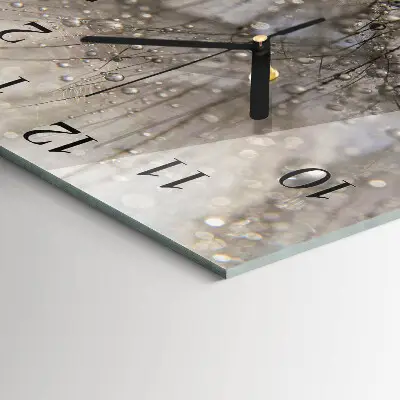 Moderne wandklok glas vierkant Dauwdruppels