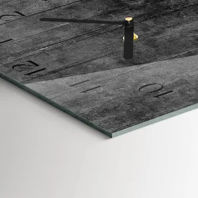 Moderne wandklok glas vierkant Hout