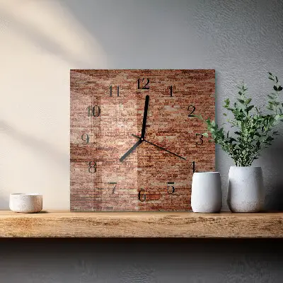 Vierkante glas klok Bakstenen muur