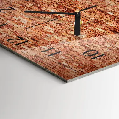Vierkante glas klok Bakstenen muur