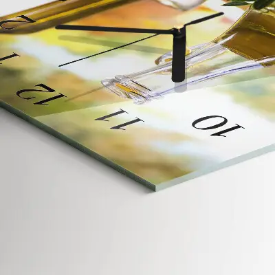 Moderne wandklok glas vierkant Olijfolie