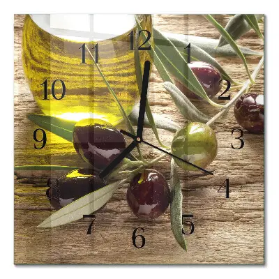 Decoratieve glazen klok vierkant Olijfolie