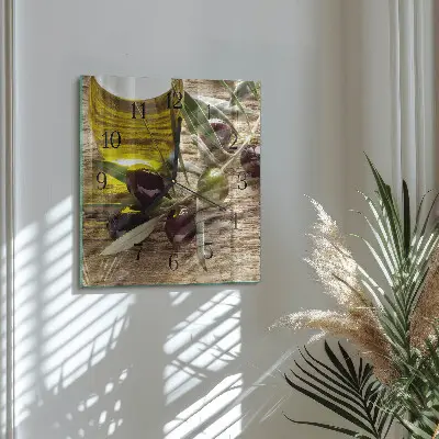 Decoratieve glazen klok vierkant Olijfolie