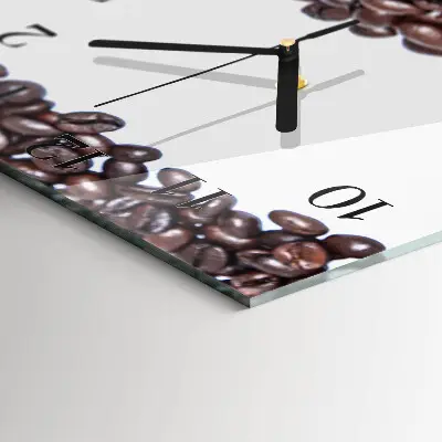 Decoratieve glazen klok vierkant Koffiebonen