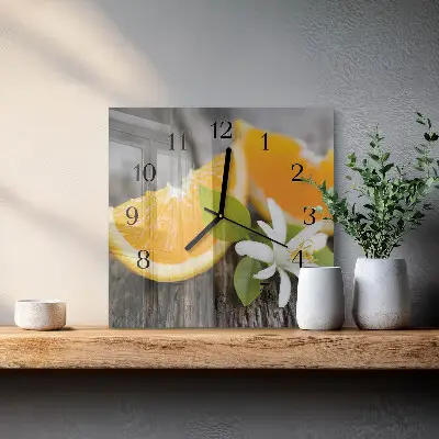 Moderne wandklok glas vierkant Citrus