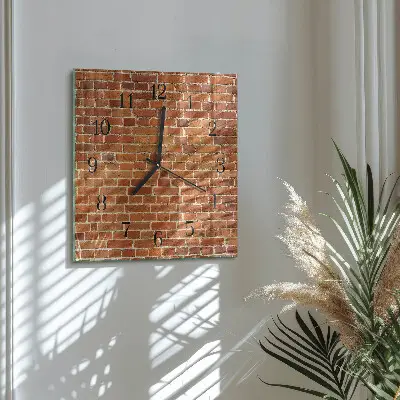 Decoratieve glazen klok vierkant Bakstenen muur