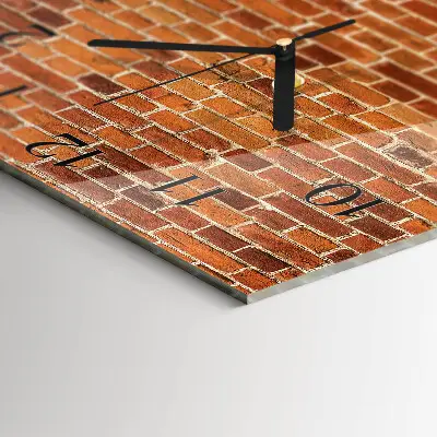 Decoratieve glazen klok vierkant Bakstenen muur