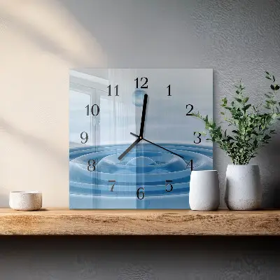 Vierkante glas klok Water