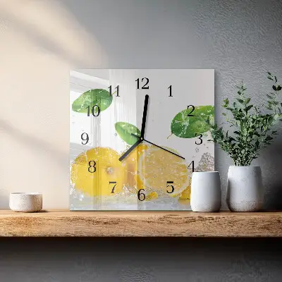 Moderne wandklok glas vierkant Citrus